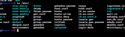 LS colors screenshot