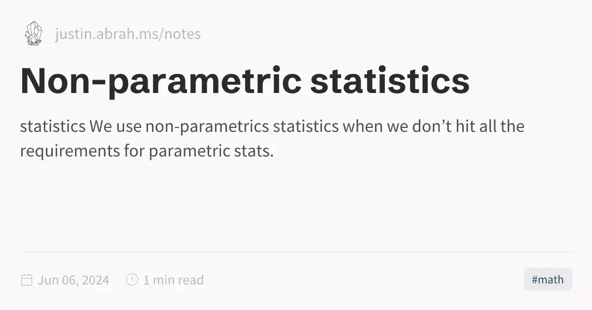 Non-parametric statistics