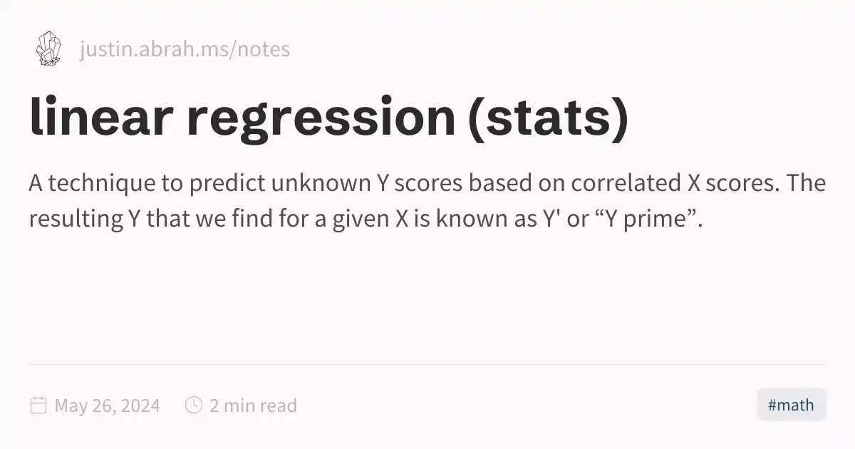 linear regression (stats)
